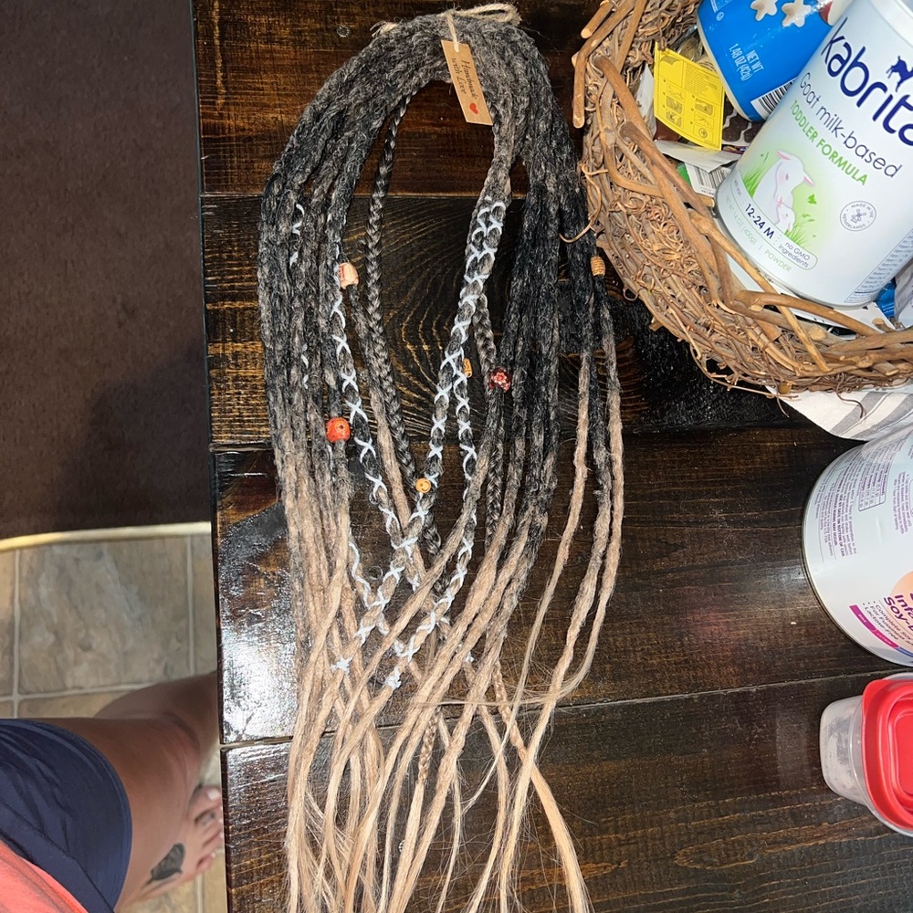 10 double ended synthetic dread lock extensions. 20” long.